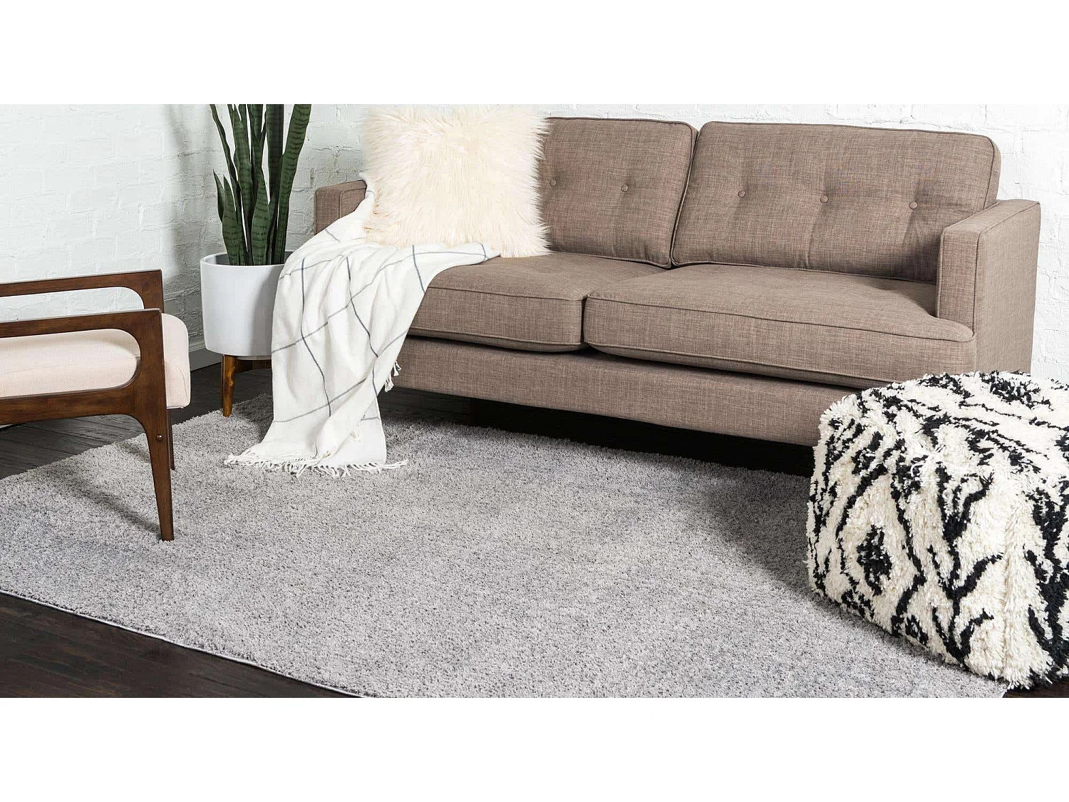 Tappeto shaggy  160x245 grigio argento Luzern