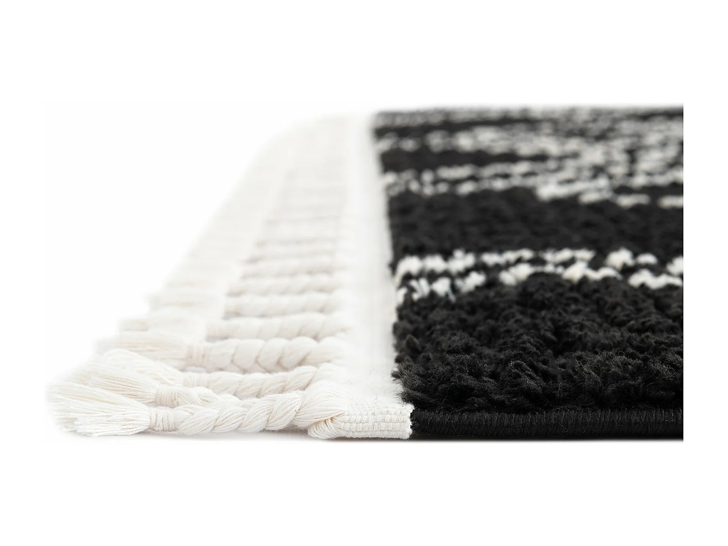 Tapis shaggy 160x245 noir Frauenfeld Classic