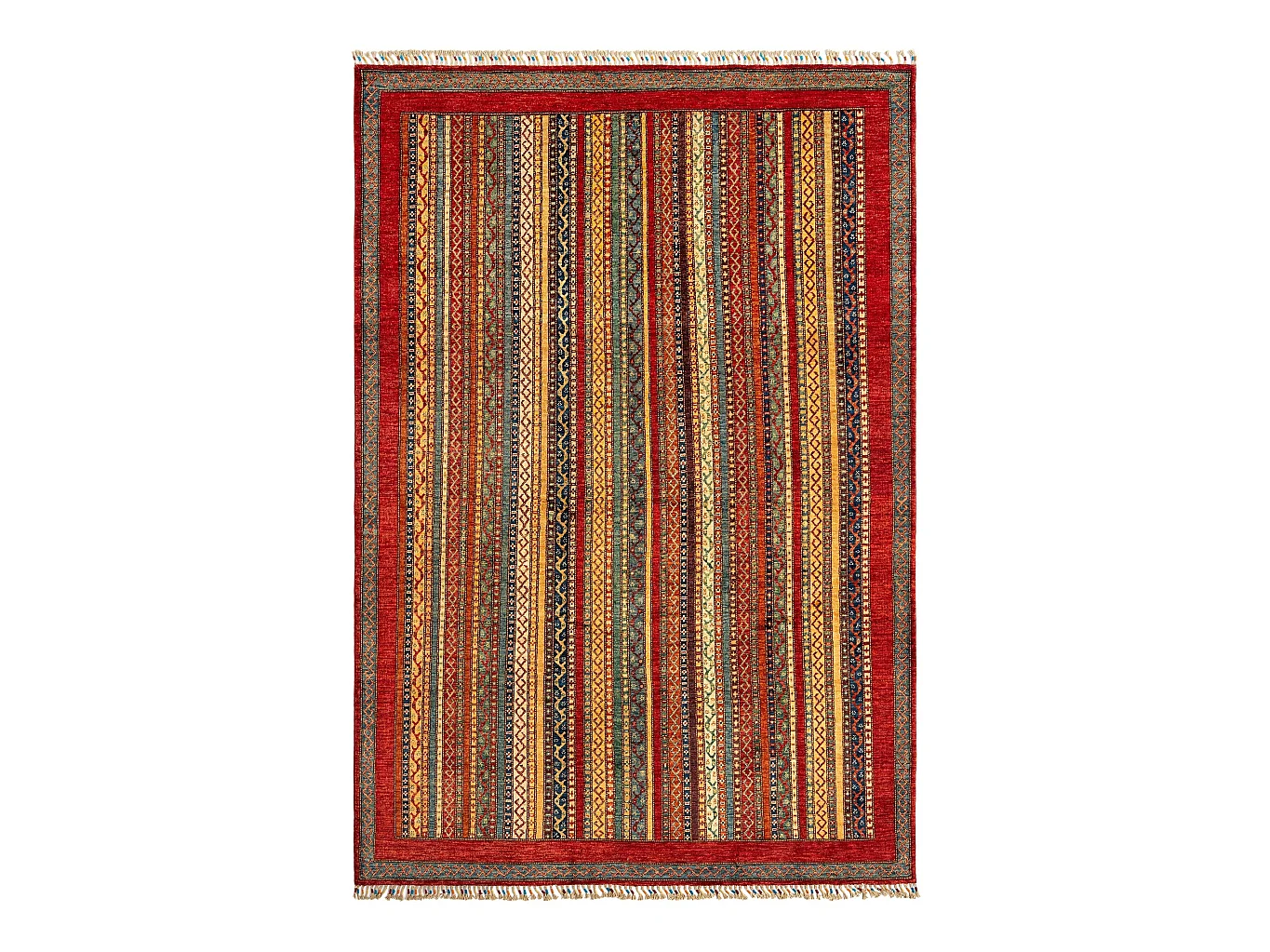 Tapis de laine 202x291 rouge Torkman
