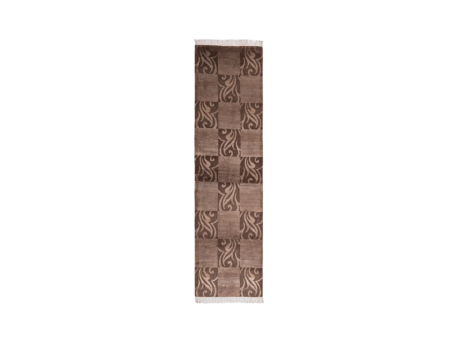 Tapis de couloir en laine 84x307 brun Darya