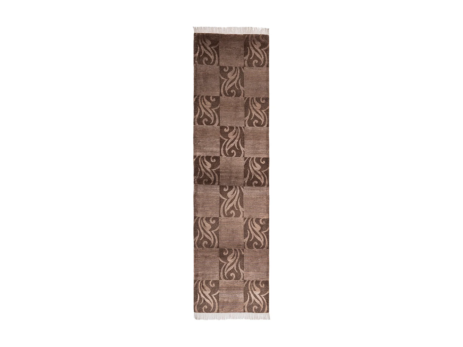 Tapis de couloir en laine 84x307 brun Darya