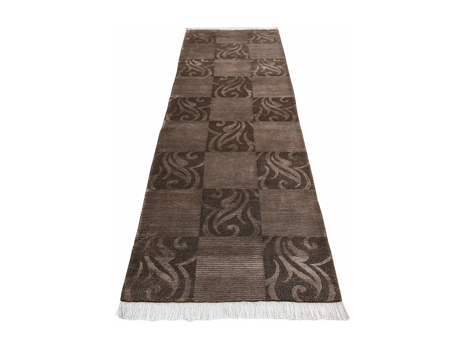 Tapis de couloir en laine 84x307 brun Darya