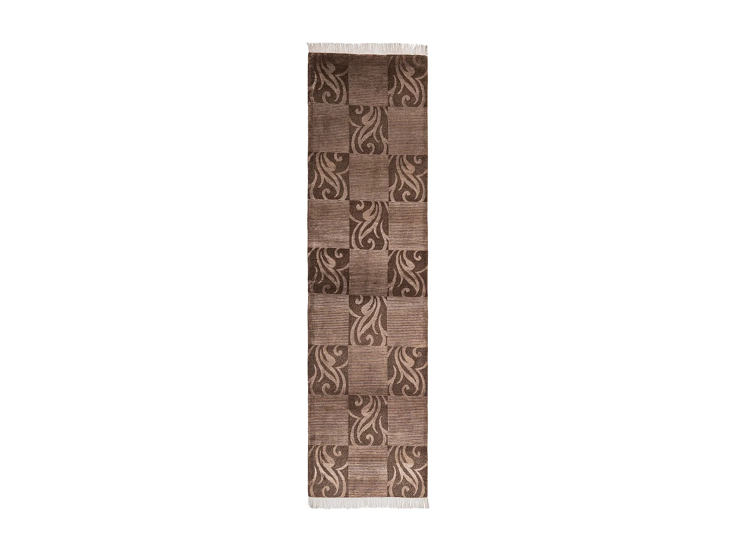 Tapis de couloir en laine 84x307 brun Darya