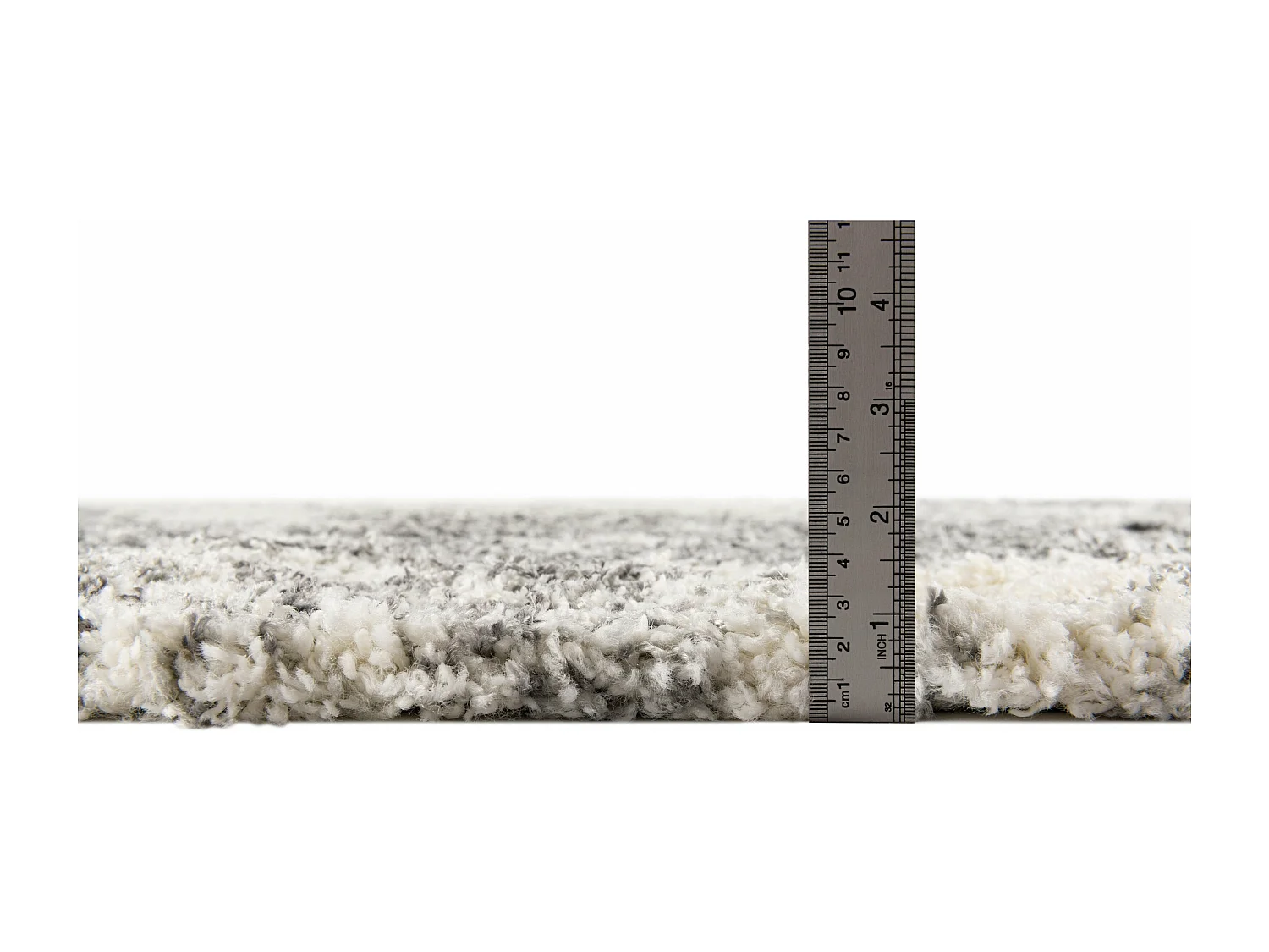 Tapis shaggy 125x125 beige - gris pierre Lachen Haze