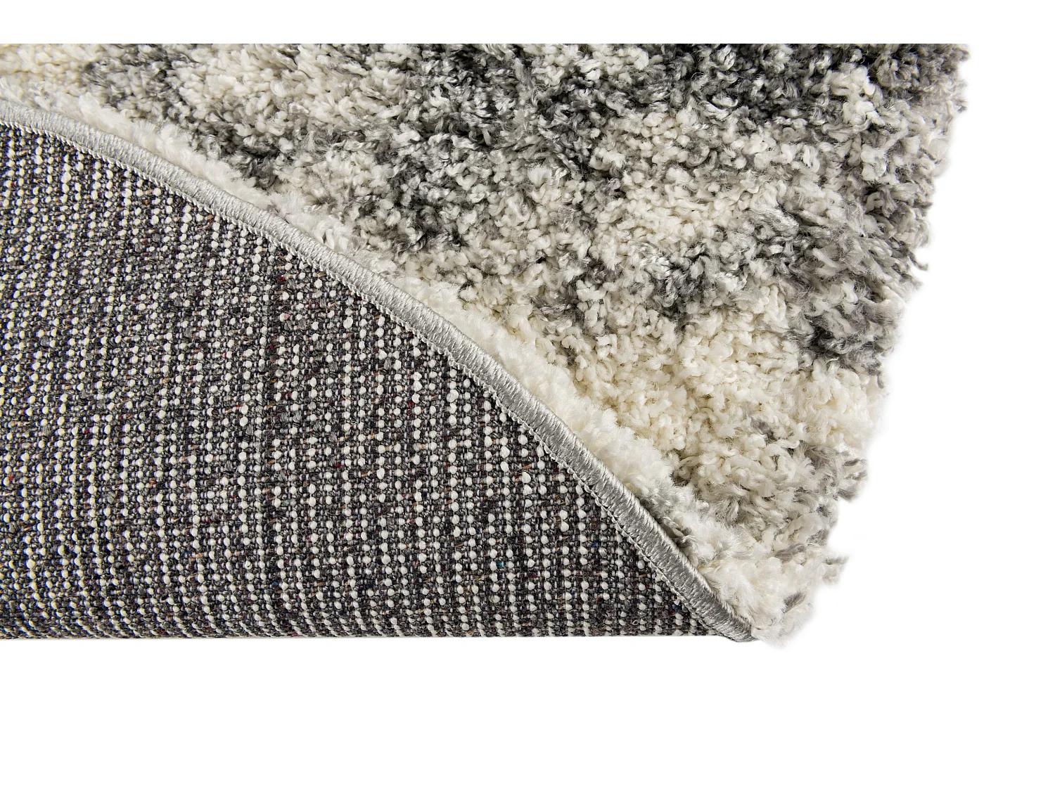 Tapis shaggy 125x125 beige - gris pierre Lachen Haze