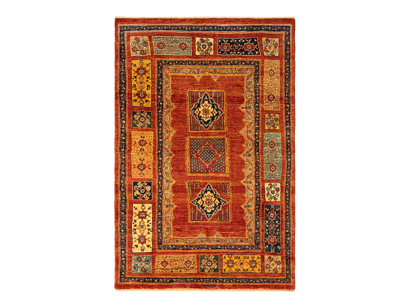 Tapis de laine 108x162 rouge Kashkuli