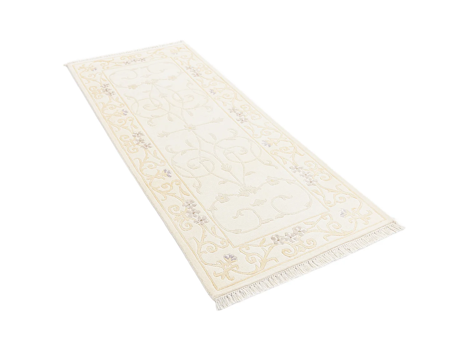 Läufer-Wollteppich 79x201 Beige Darya