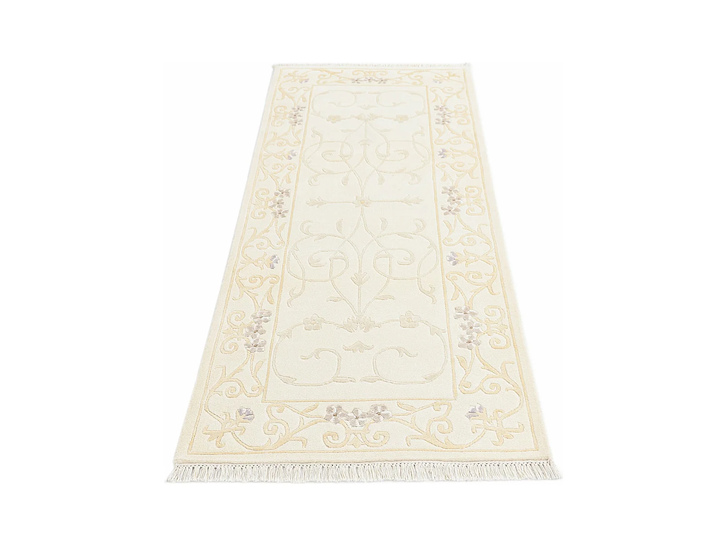 Läufer-Wollteppich 79x201 Beige Darya
