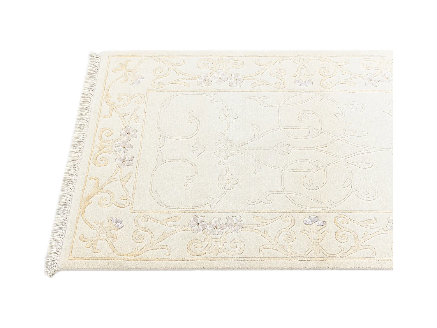 Läufer-Wollteppich 79x201 Beige Darya