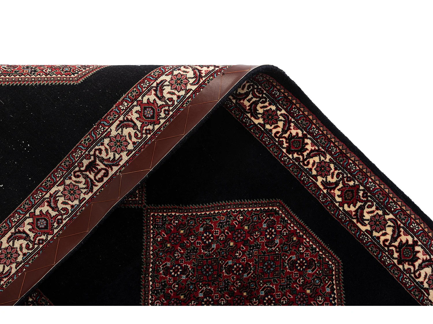 Tapis de couloir en laine 75x232 noir Bidjar