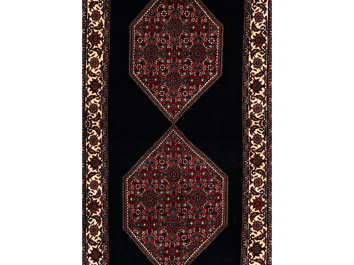 Tapis de couloir en laine 75x232 noir Bidjar
