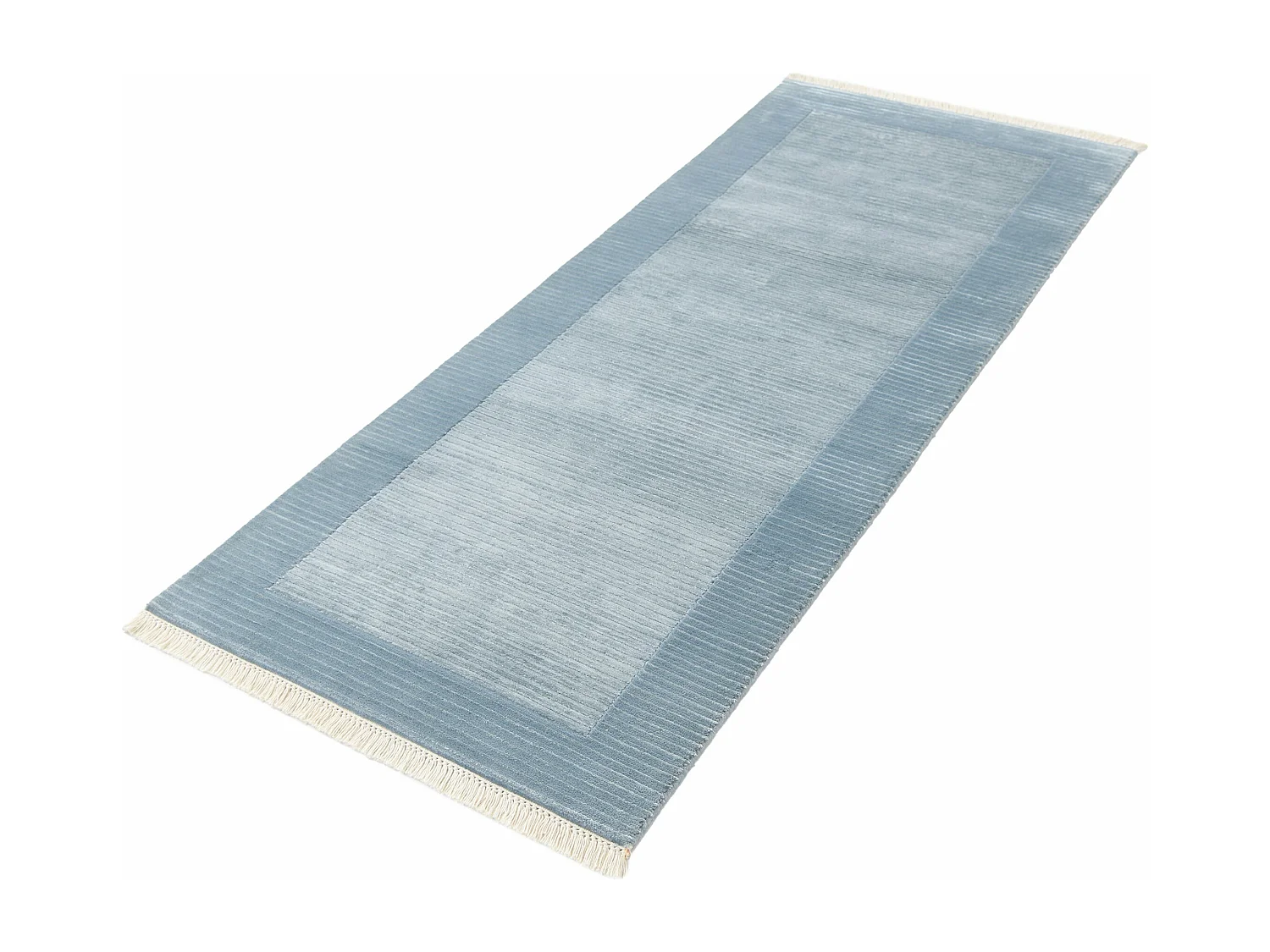 Läufer-Wollteppich 79x198 Blau Darya