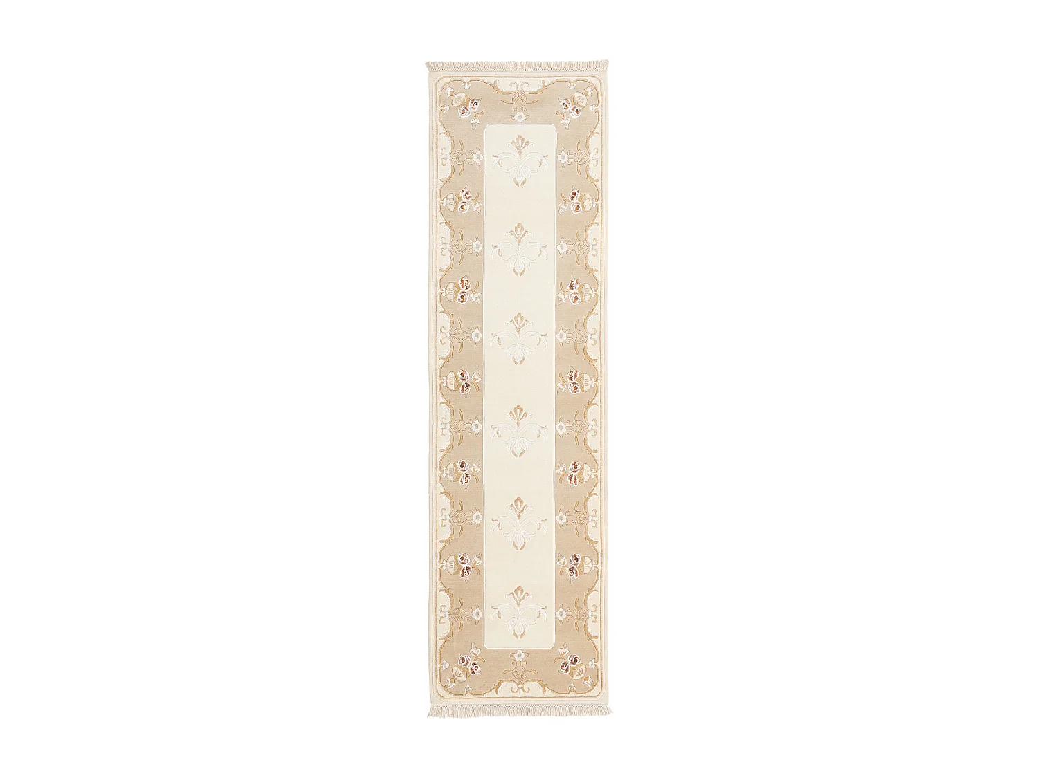 Läufer-Wollteppich 81x300 Beige Darya
