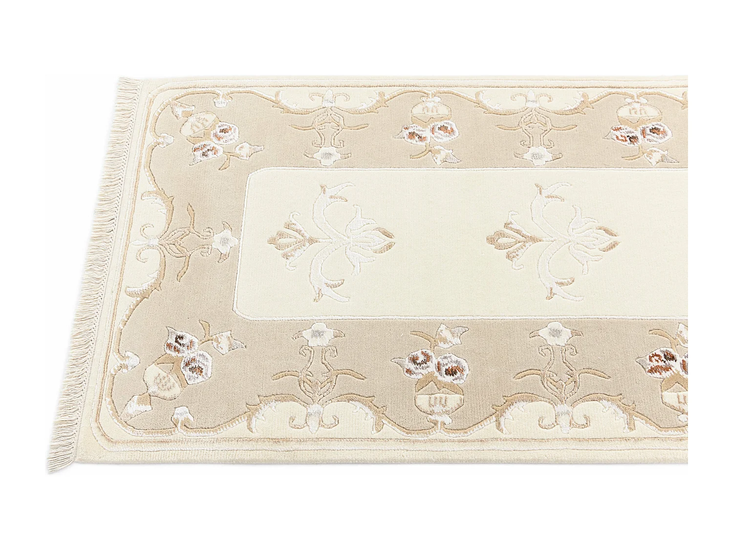 Läufer-Wollteppich 81x300 Beige Darya