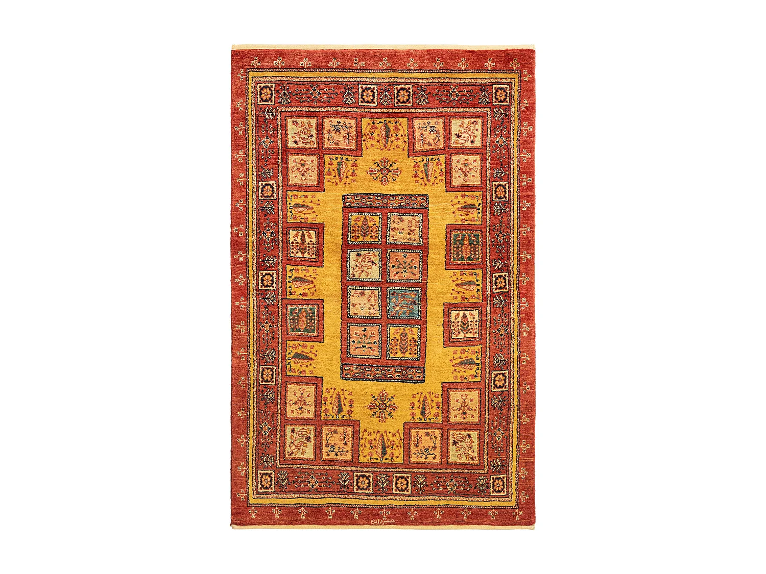 Tapis de laine 100x159 rouge Kashkuli