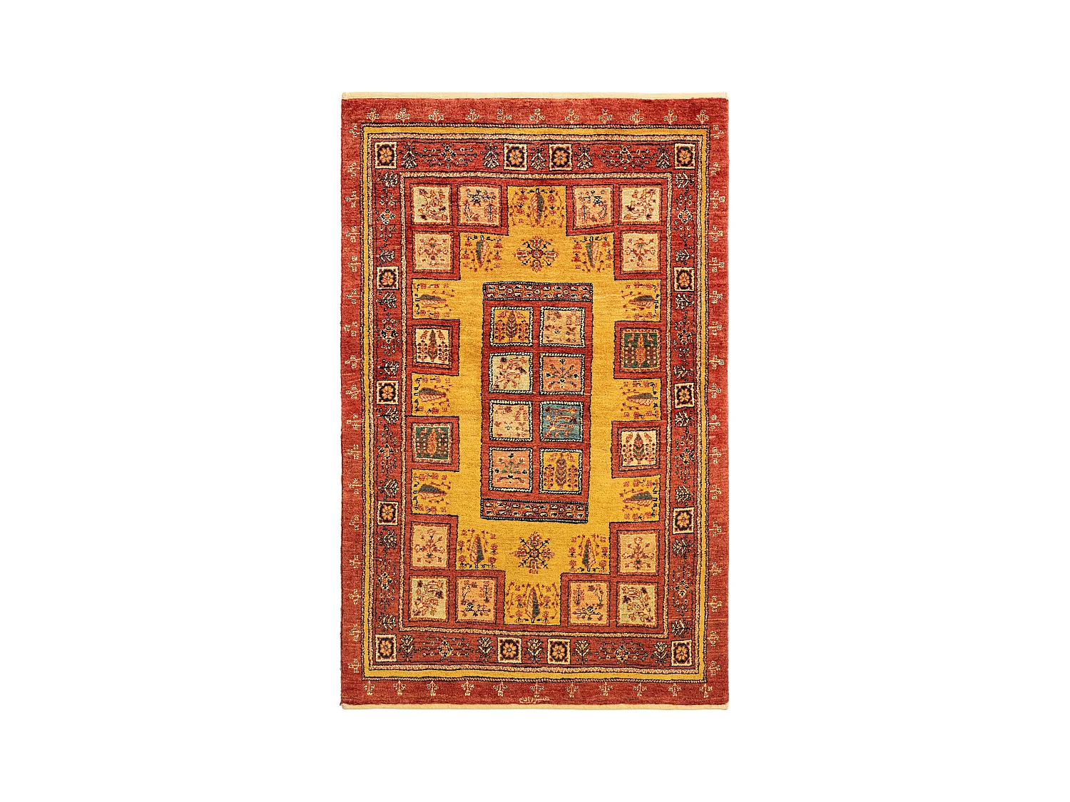Tapis de laine 100x159 rouge Kashkuli