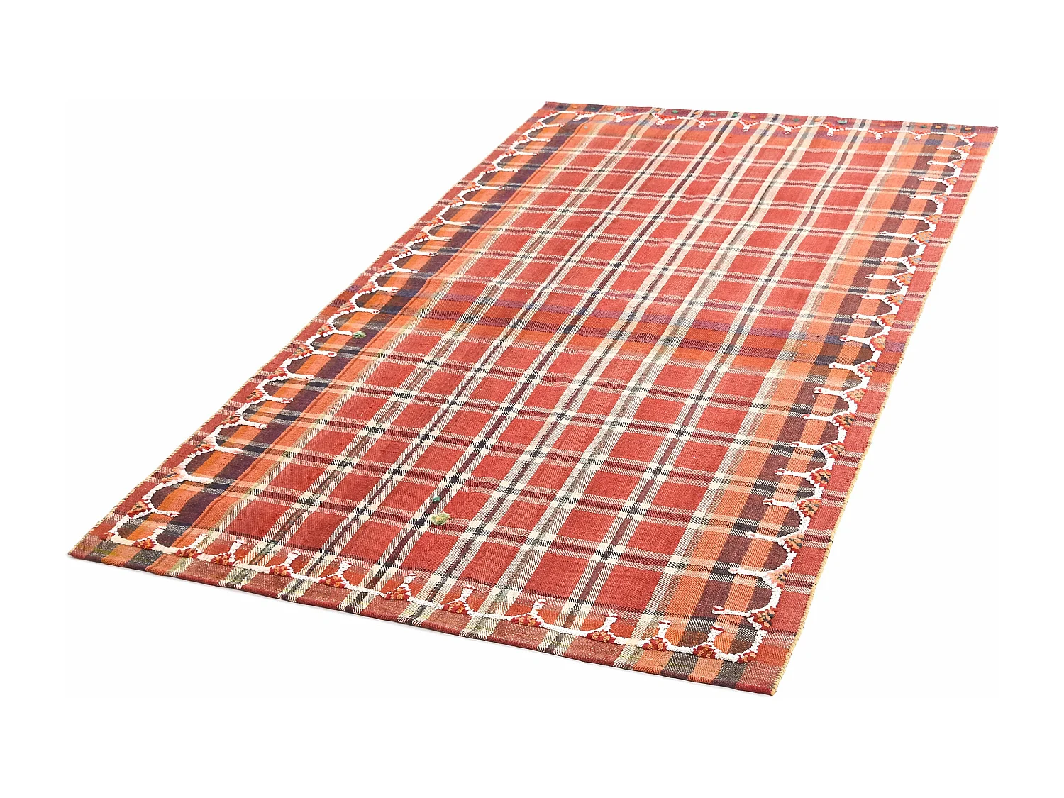 Tapis de laine 139x246 rouge Jajim