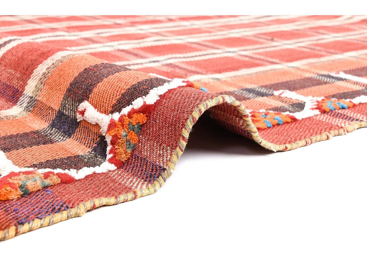 Tapis de laine 139x246 rouge Jajim