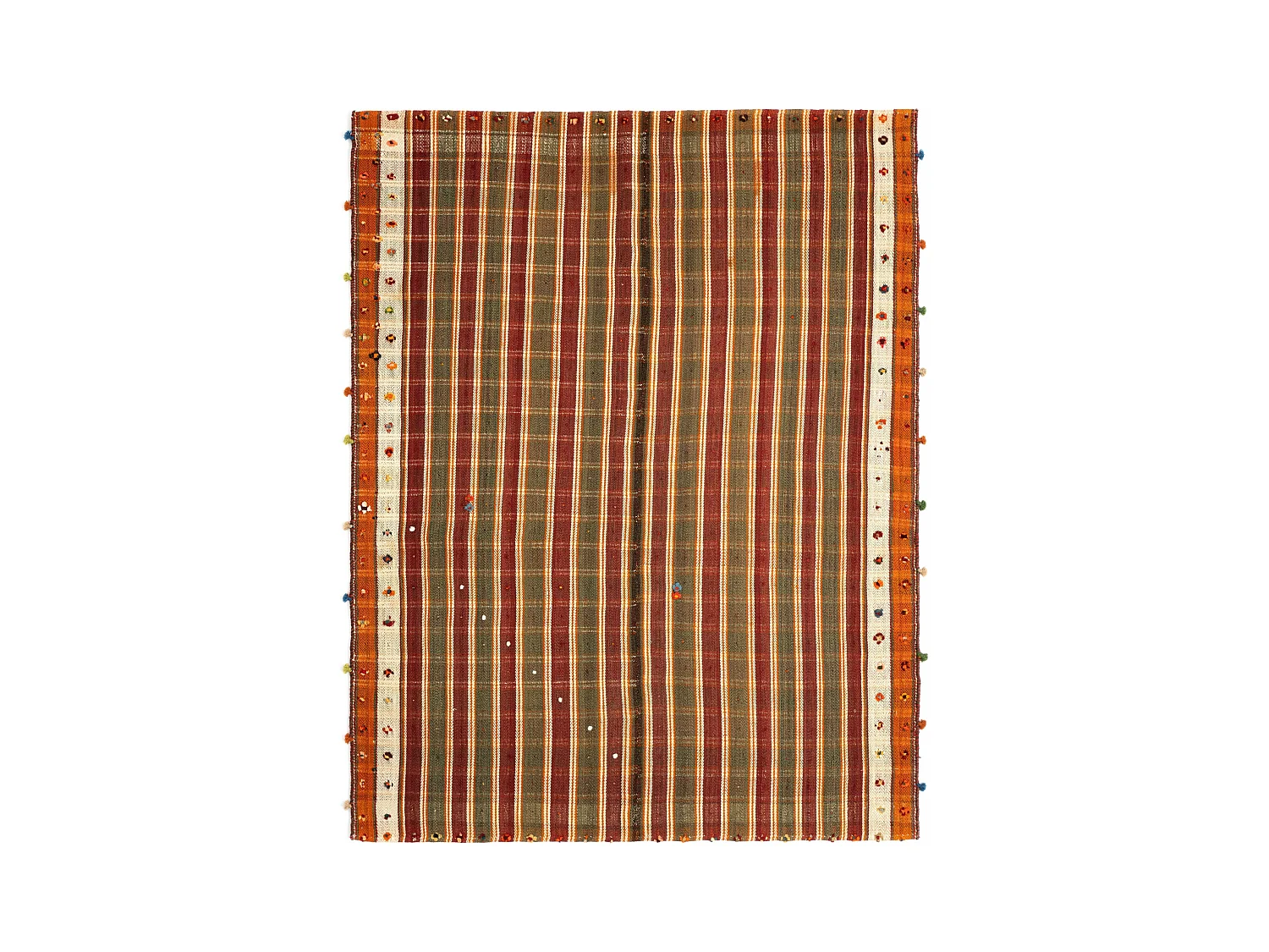 Tapis de laine 145x191 rouge Jajim