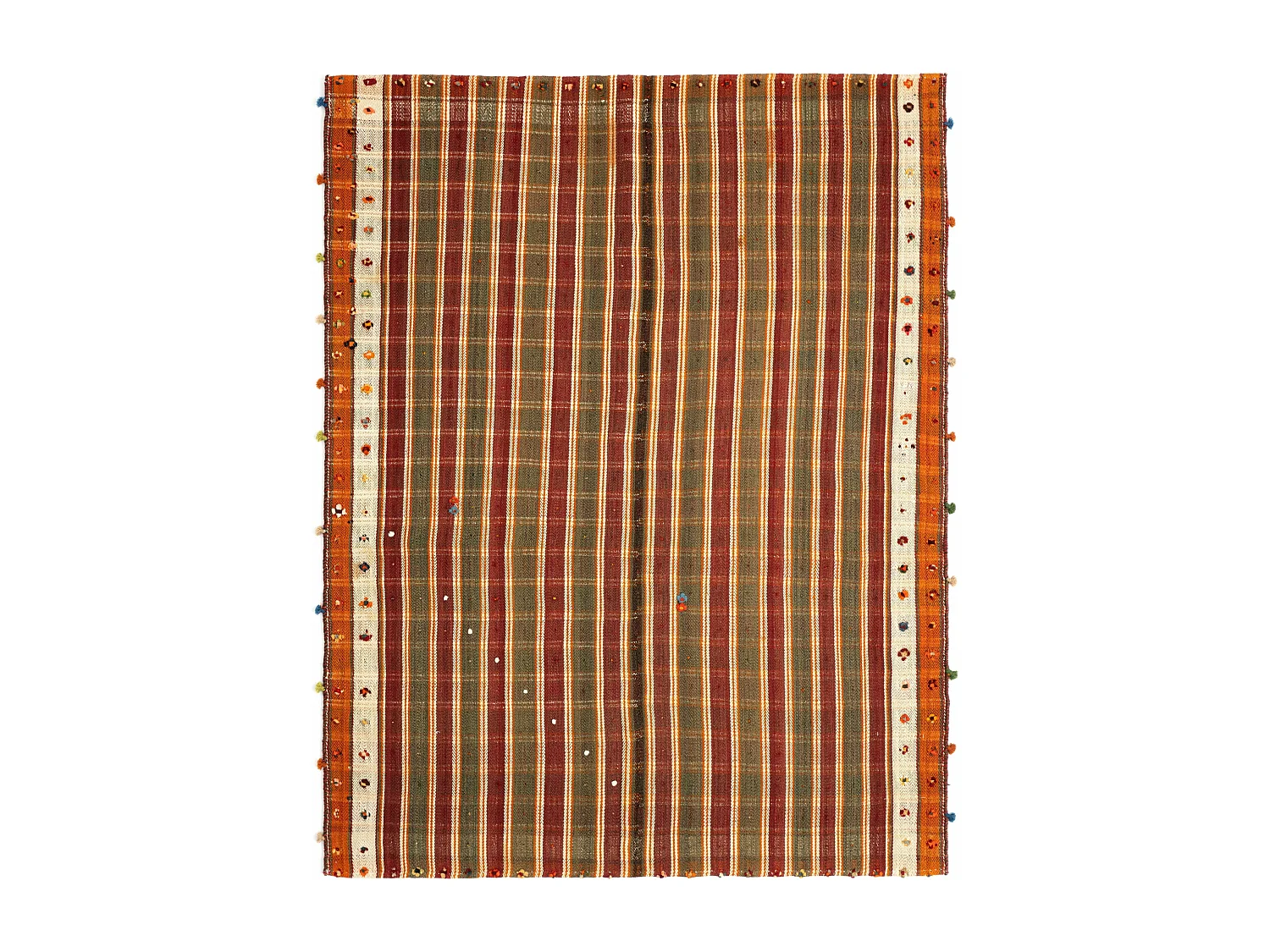 Tapis de laine 145x191 rouge Jajim