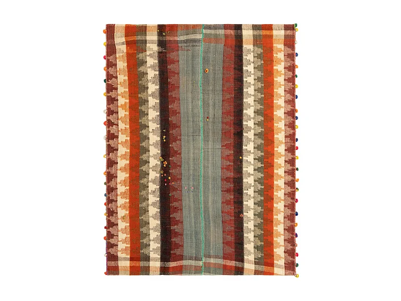 Tapis de laine 143x188 rouge Jajim