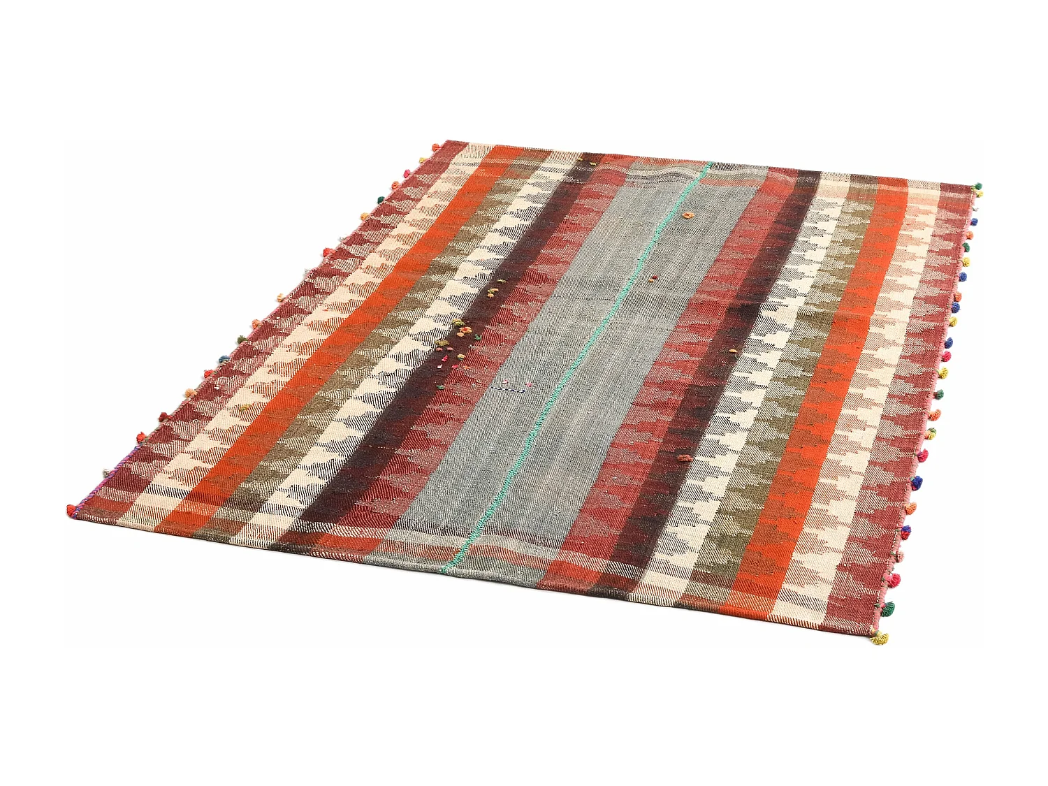 Tapis de laine 143x188 rouge Jajim