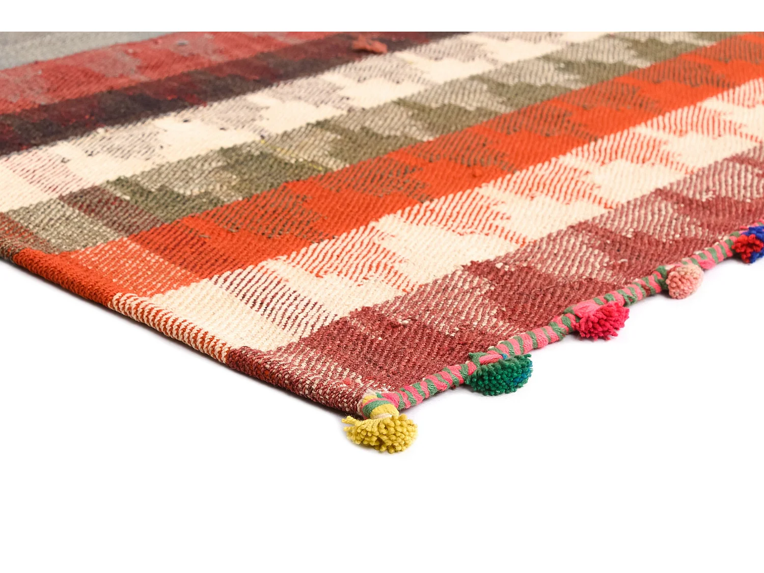 Tapis de laine 143x188 rouge Jajim