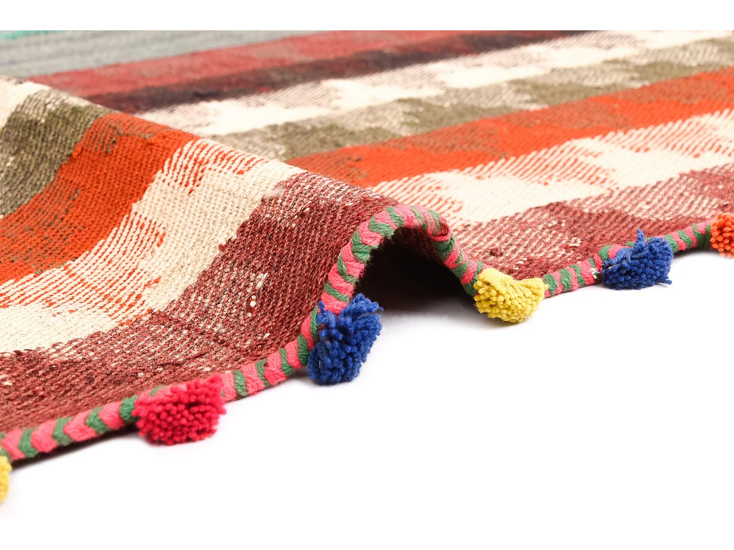 Tapis de laine 143x188 rouge Jajim