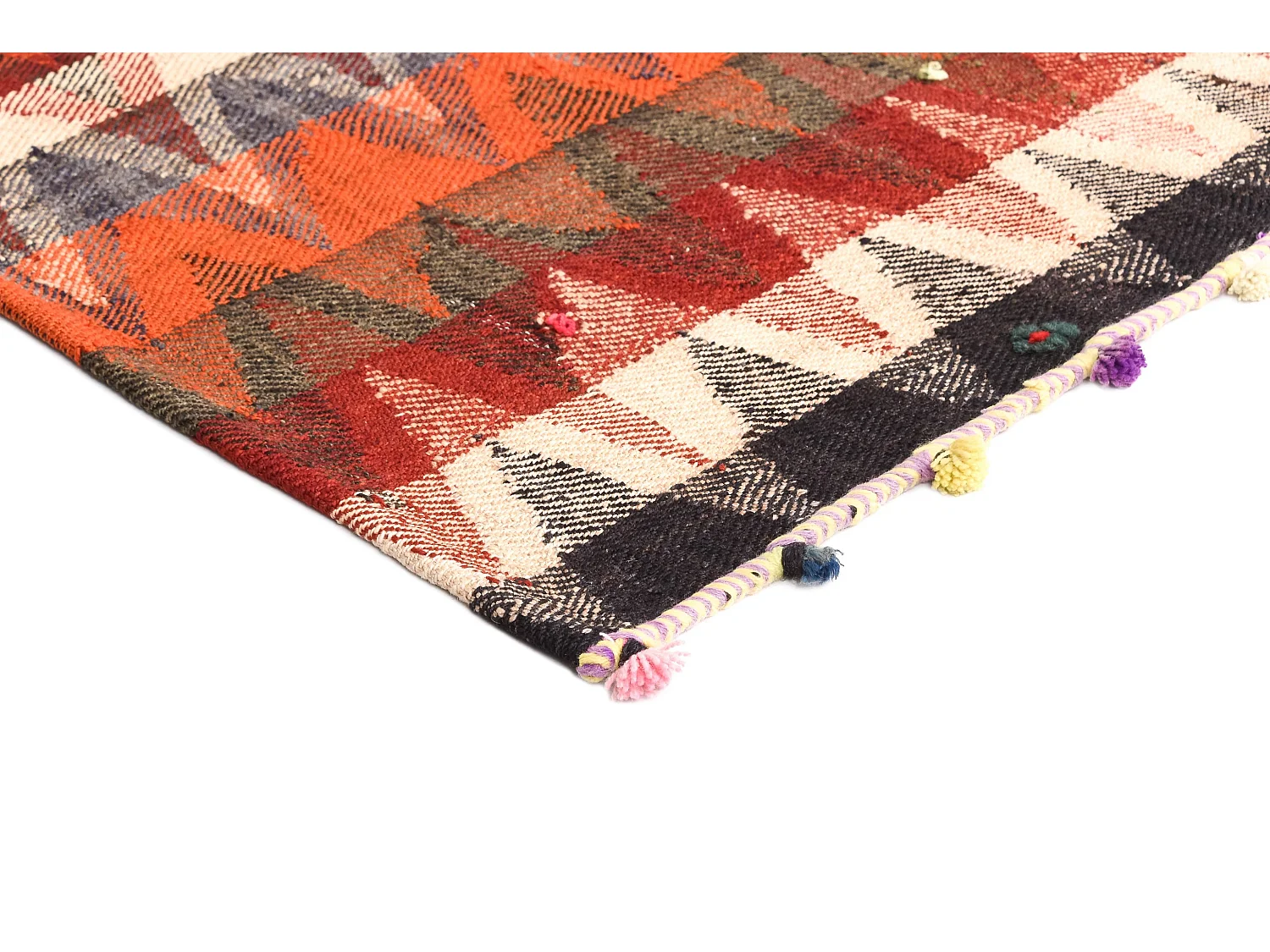 Wollteppich 143x183 Orange Jajim