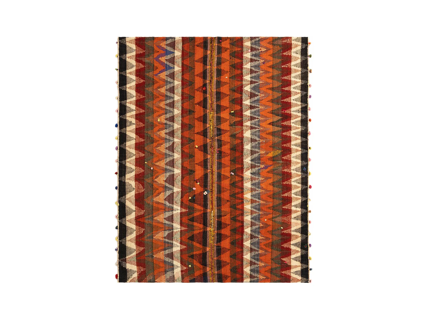 Tapis de laine 143x183 orange Jajim