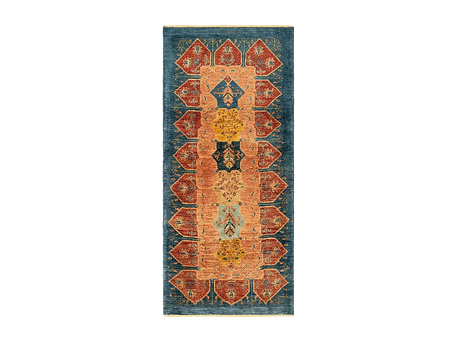 Loper-Woltapijt 203x89 Blauw Kashkuli
