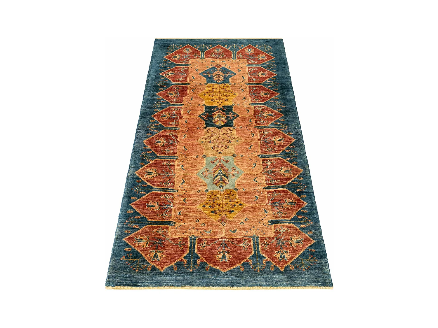 Loper-Woltapijt 203x89 Blauw Kashkuli