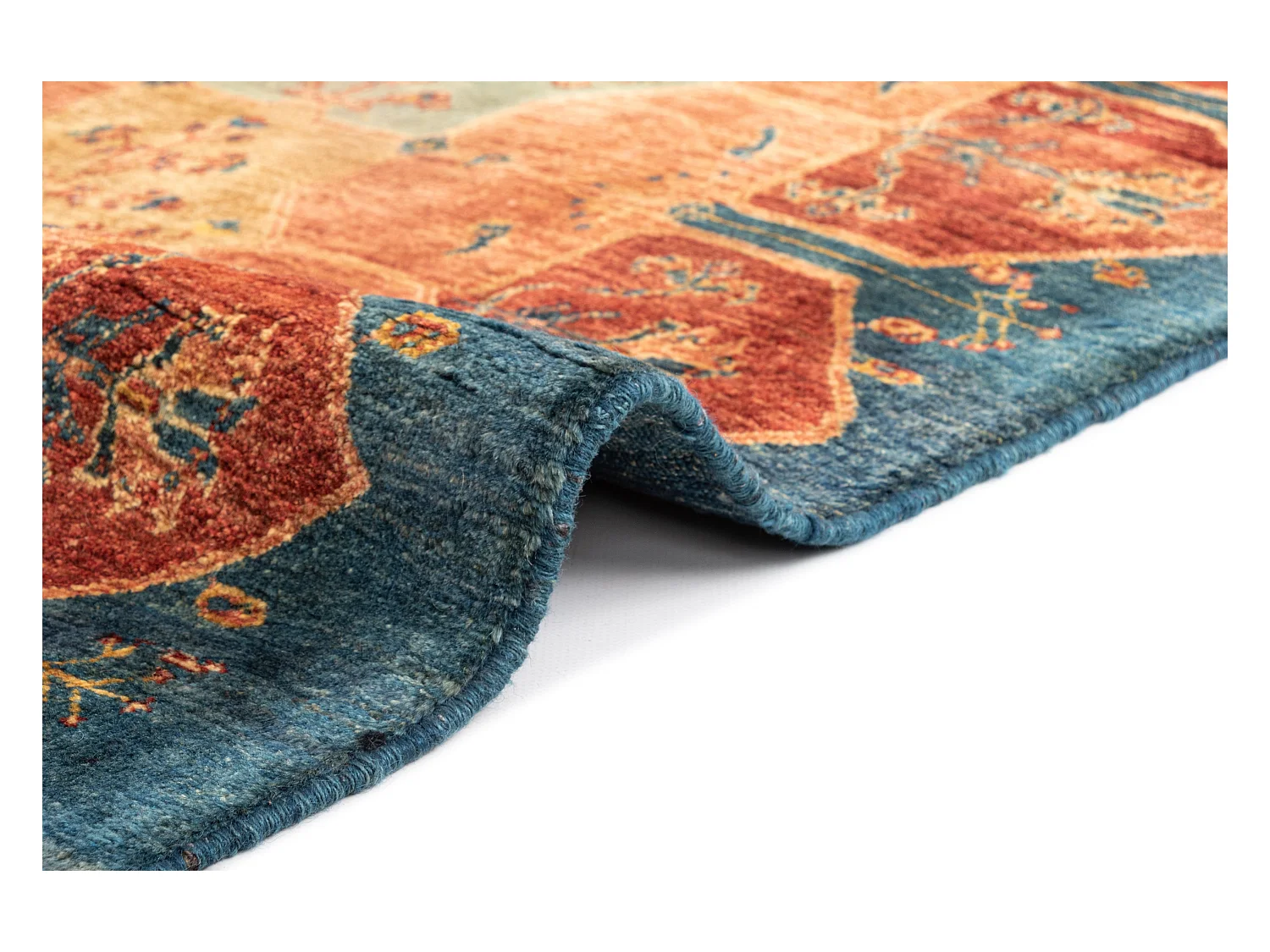 Loper-Woltapijt 203x89 Blauw Kashkuli