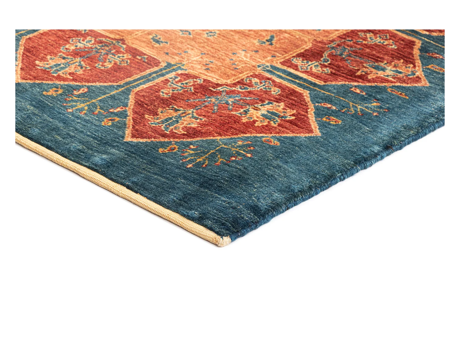 Loper-Woltapijt 203x89 Blauw Kashkuli