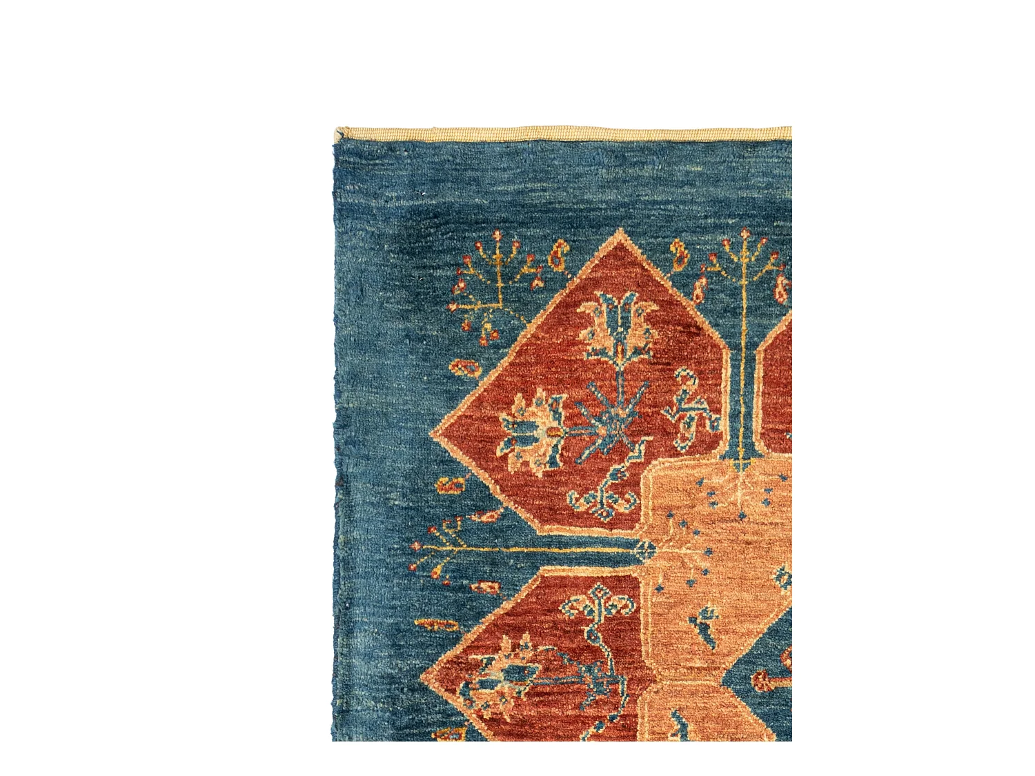 Loper-Woltapijt 203x89 Blauw Kashkuli