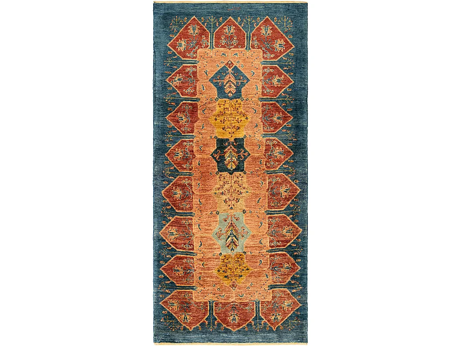 Loper-Woltapijt 203x89 Blauw Kashkuli