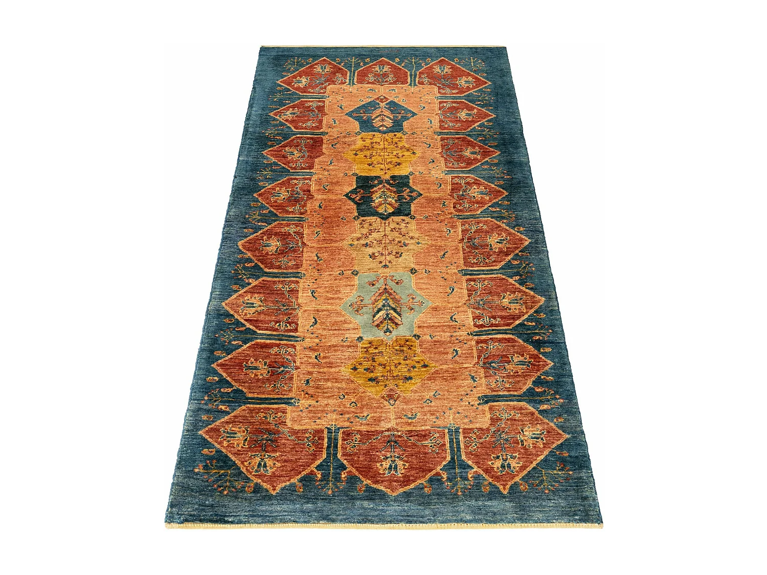 Loper-Woltapijt 203x89 Blauw Kashkuli