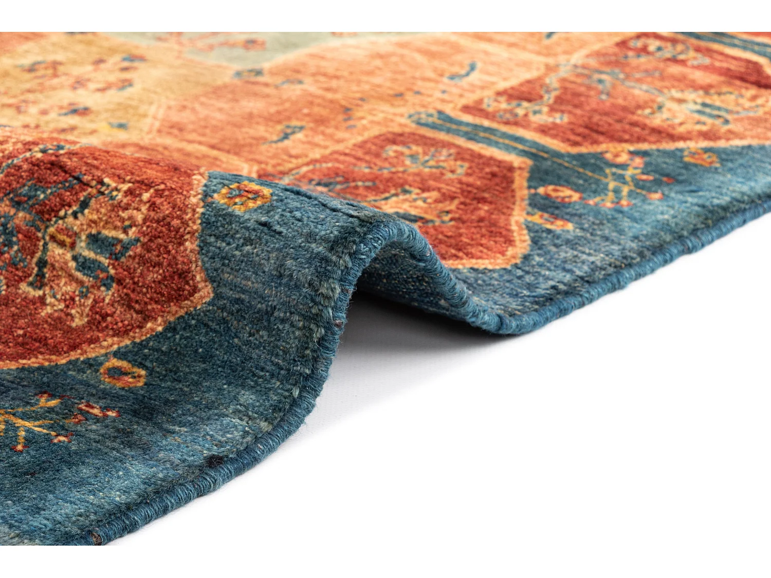 Loper-Woltapijt 203x89 Blauw Kashkuli