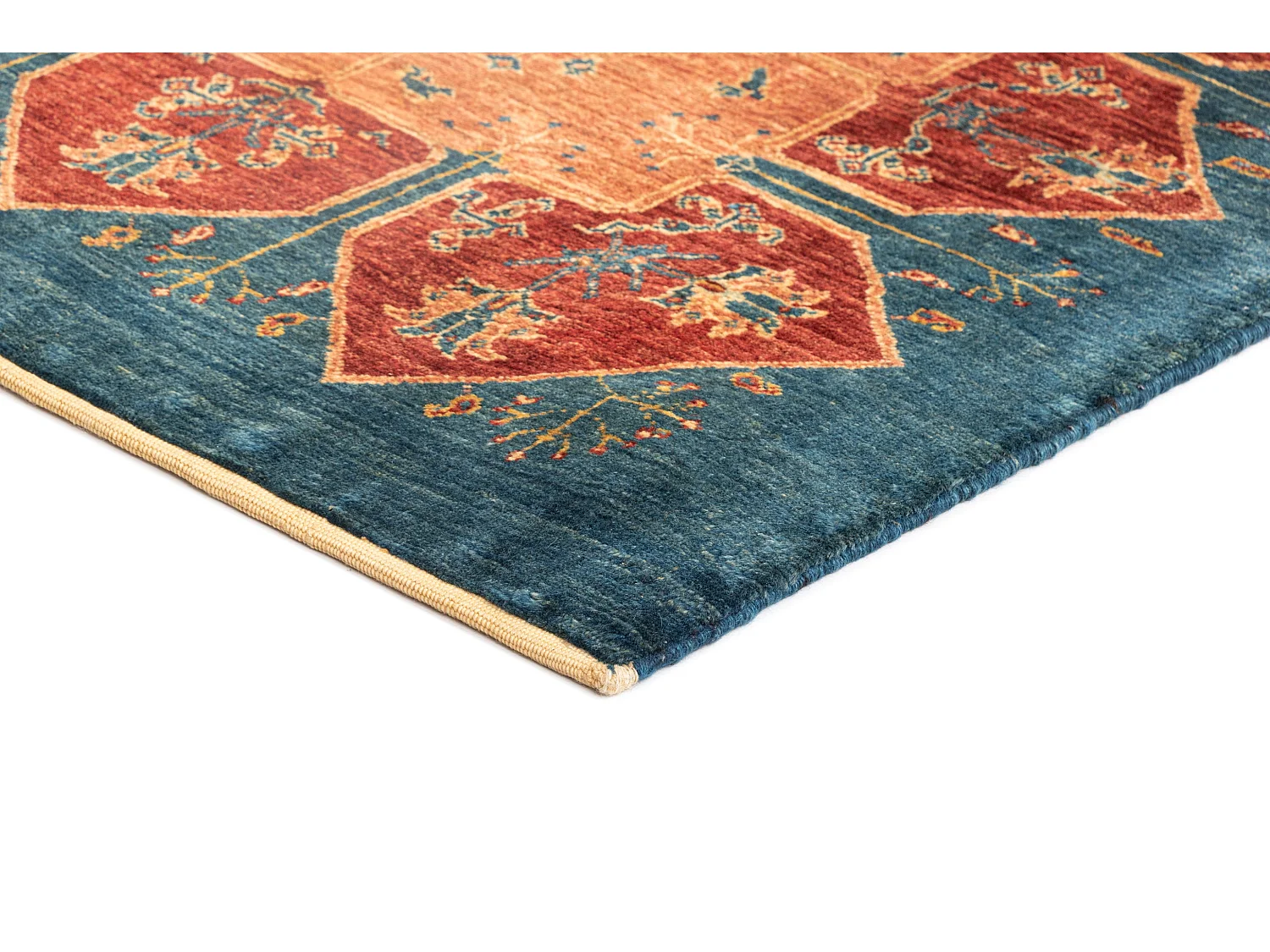 Loper-Woltapijt 203x89 Blauw Kashkuli