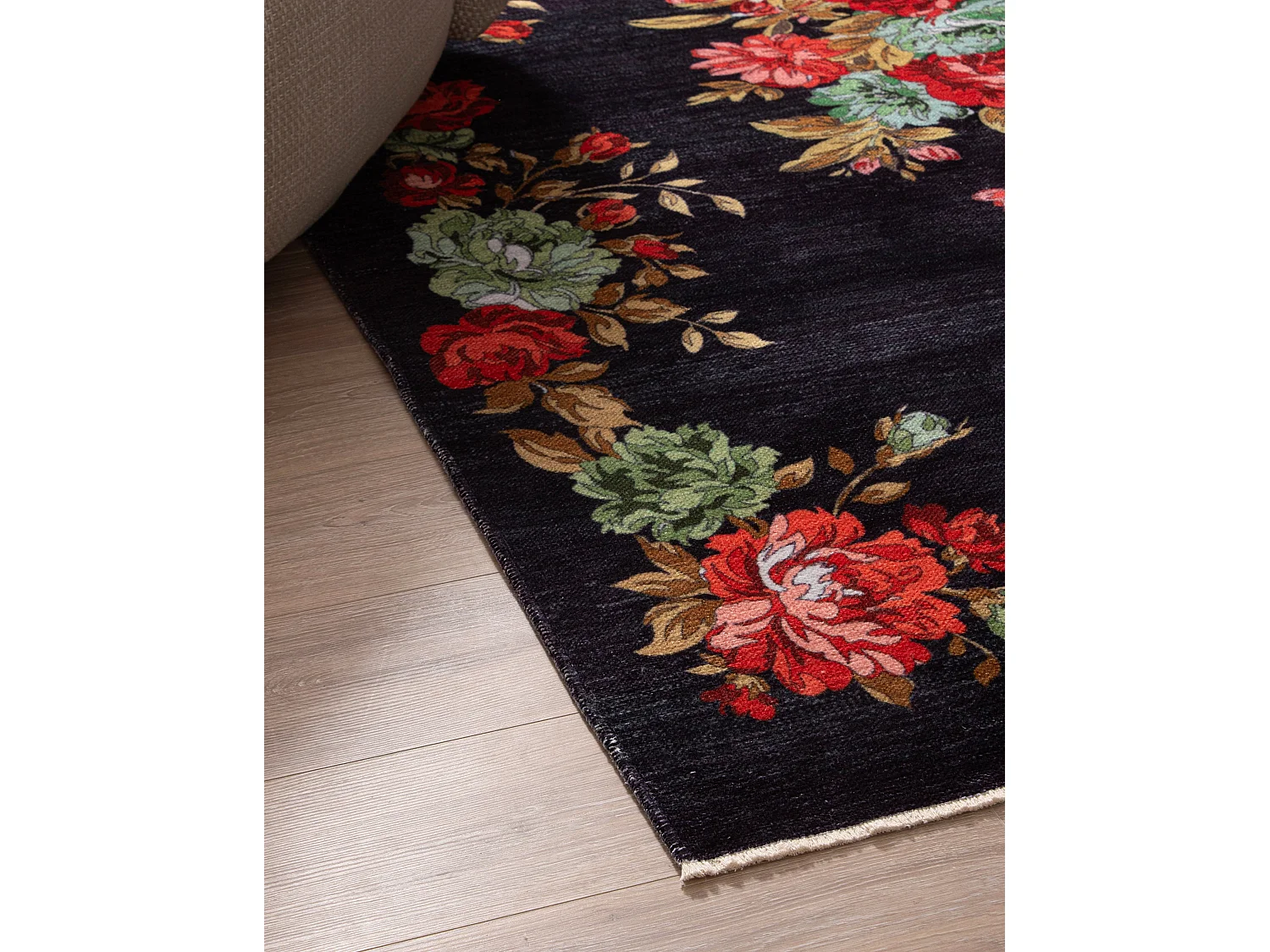 Tapis 120x185 noir Kriens Floret