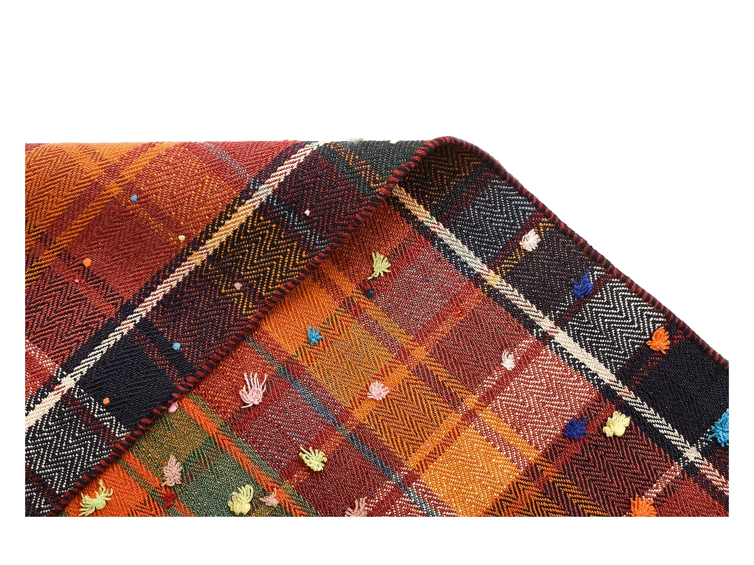 Tapis de laine 150x185 orange Jajim