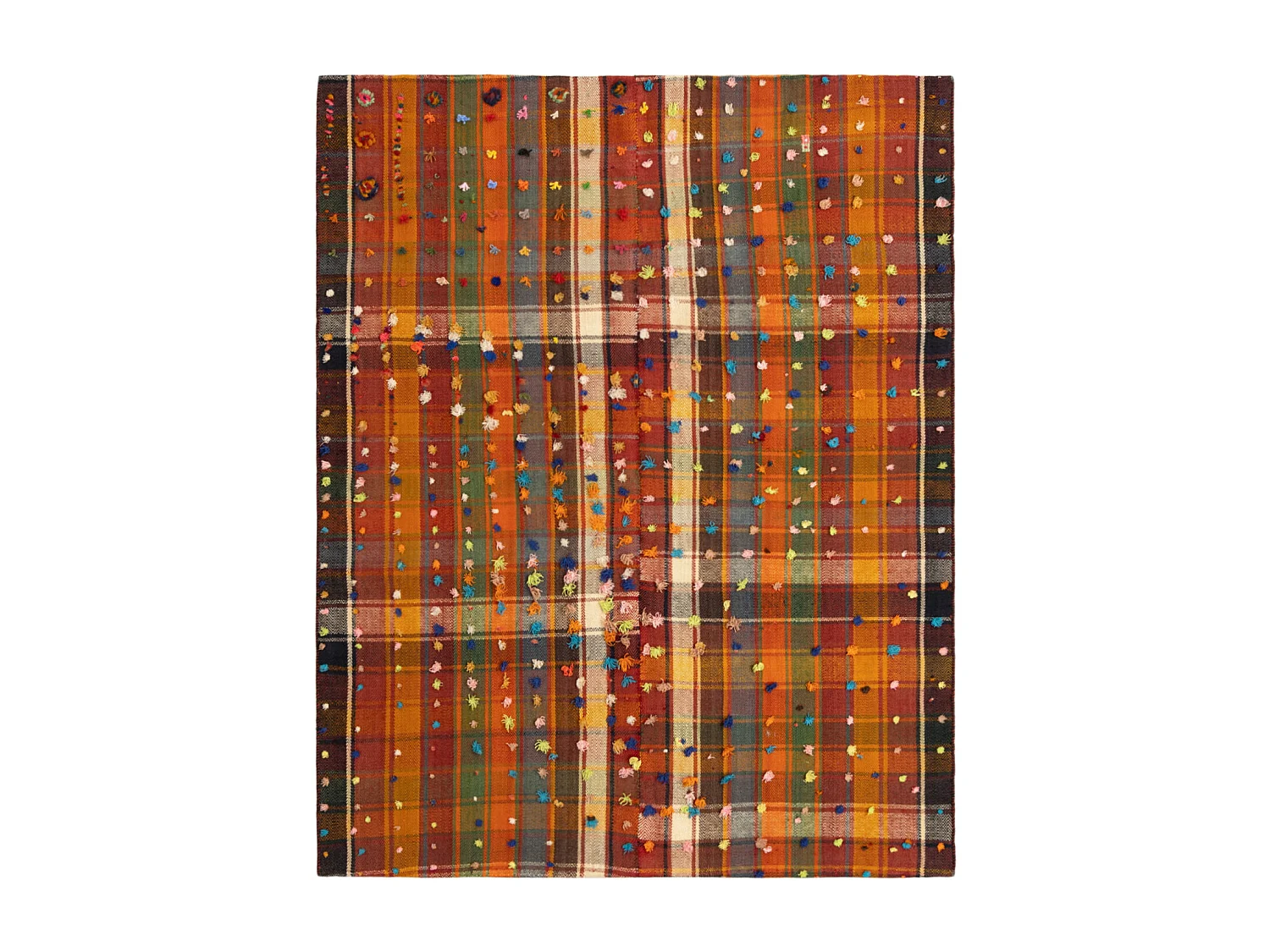 Tapis de laine 150x185 orange Jajim