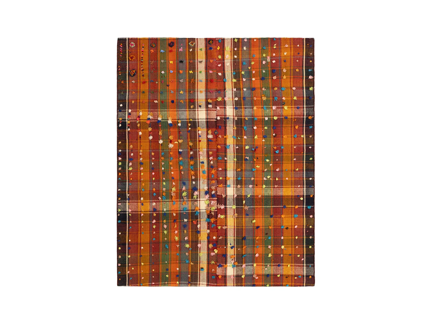 Tapis de laine 150x185 orange Jajim