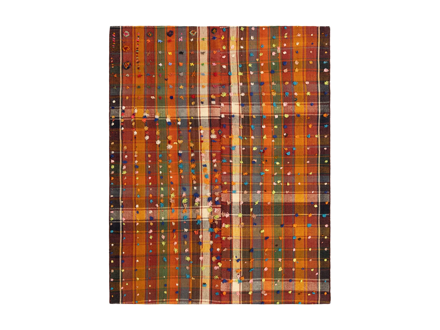 Tapis de laine 150x185 orange Jajim