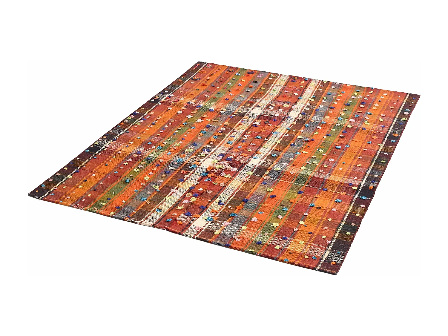 Tapis de laine 150x185 orange Jajim