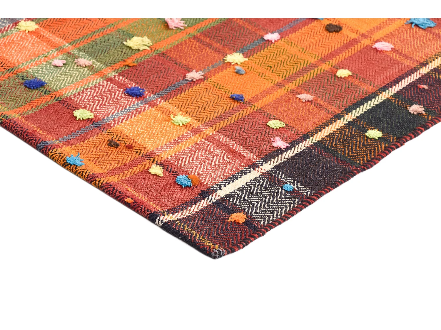 Tapis de laine 150x185 orange Jajim