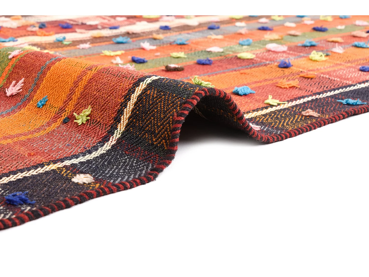 Tapis de laine 150x185 orange Jajim