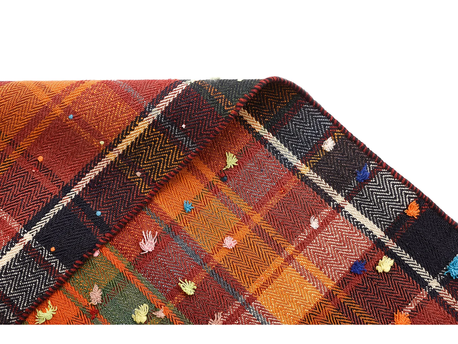 Tapis de laine 150x185 orange Jajim