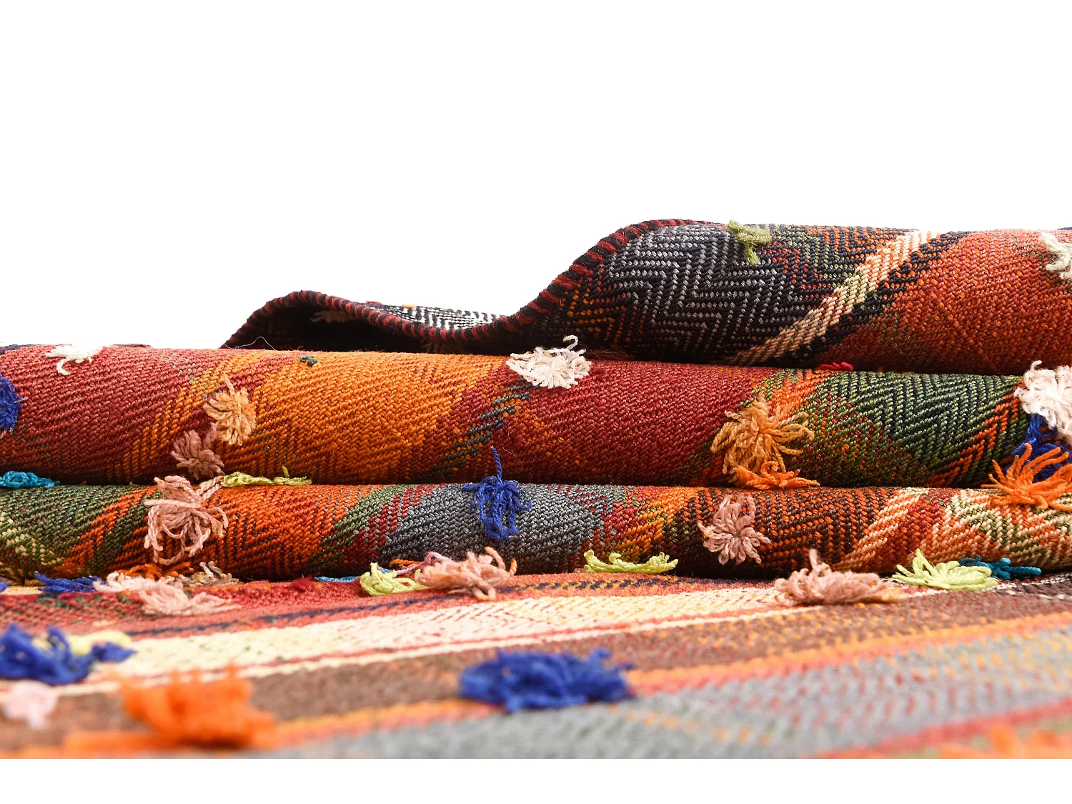 Tapis de laine 150x185 orange Jajim