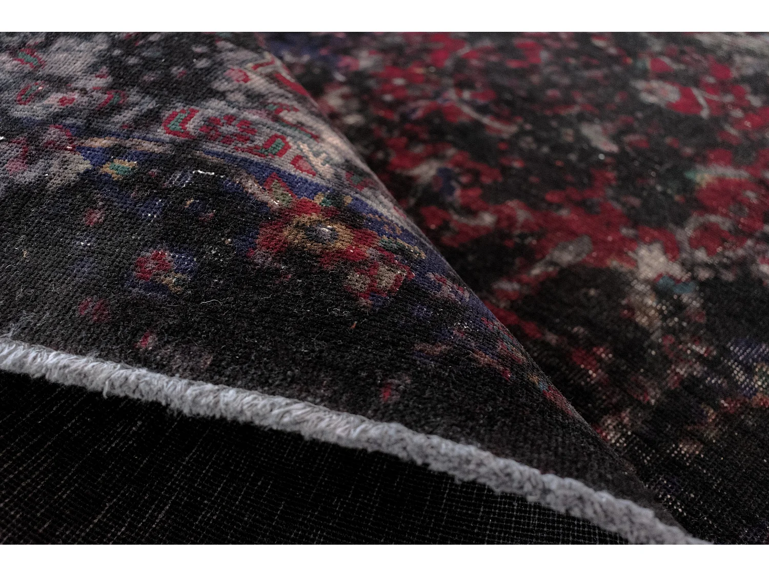 Tapis de laine 145x204 noir Vintage Royal